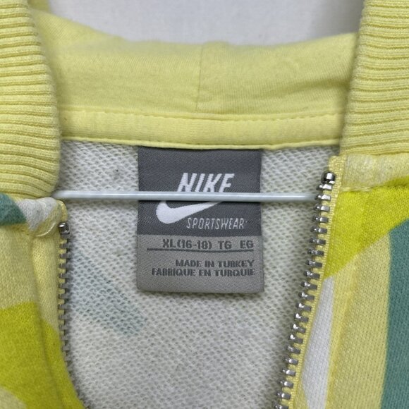 NIKE Youth Zip Up Hoodie Geometric Yellow Blue Youth Size XL (16-18) - Picture 3 of 11